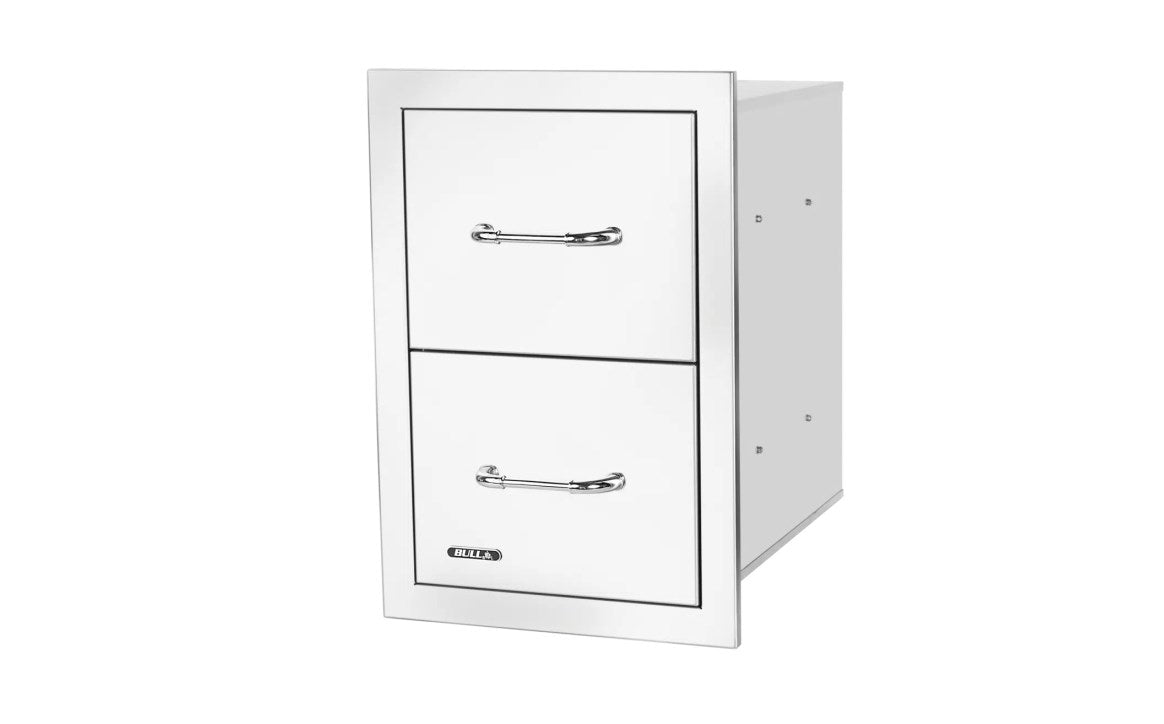 Bull Outdoor Products Stainless Steel Double Drawer with Reveal