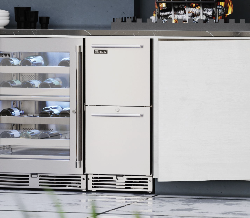 Perlick 15 inch Signature Series Outdoor Refrigerator Drawers, Stainless Steel