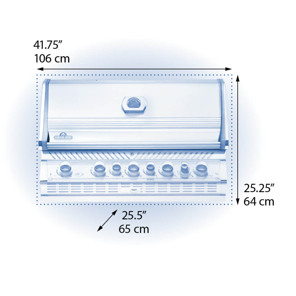 Napoleon Prestige PRO 665 5-Burner Built-in Natural Gas Grill w/ Rotisserie