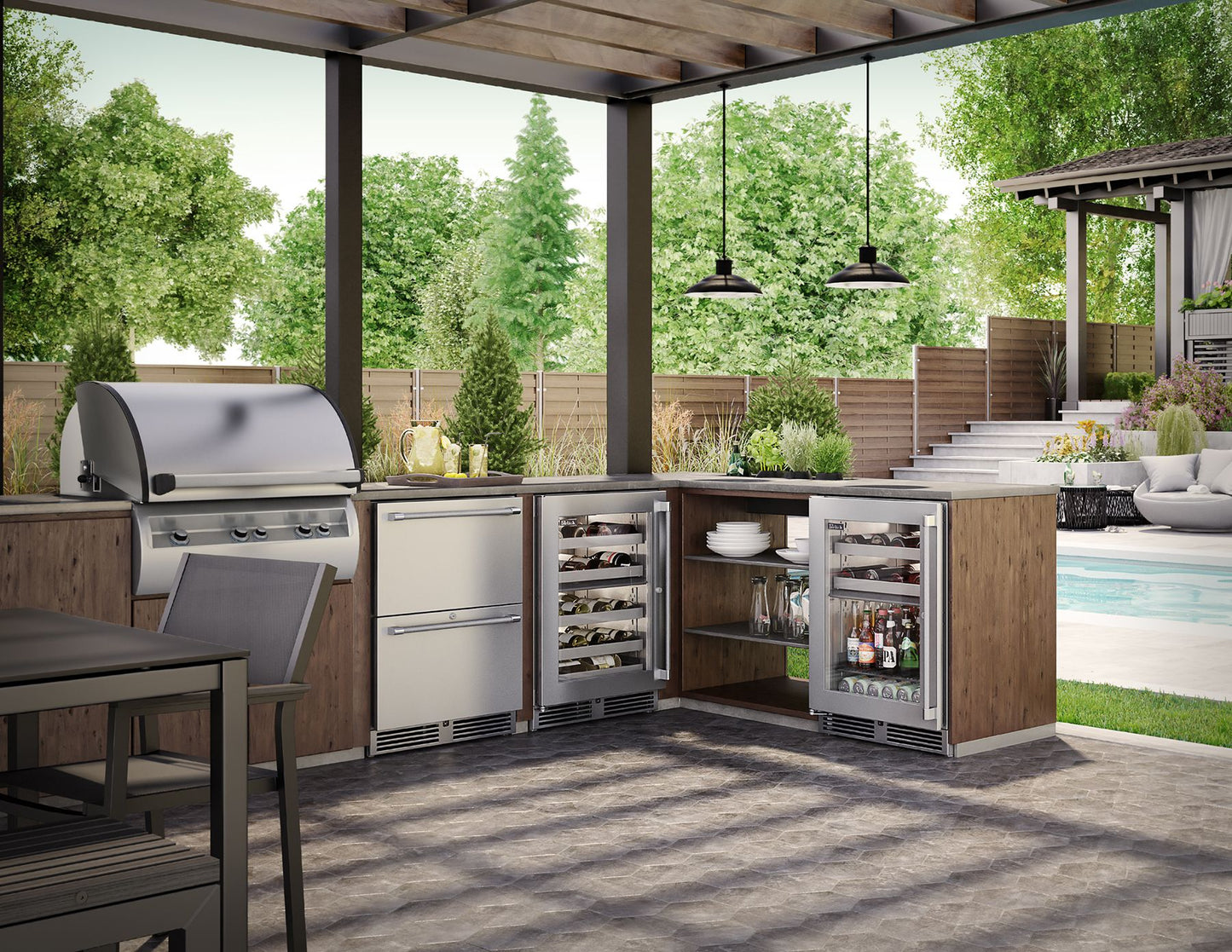 Perlick 24 inch Signature Series Outdoor Dual Zone Refrigerator/Freezer Drawers