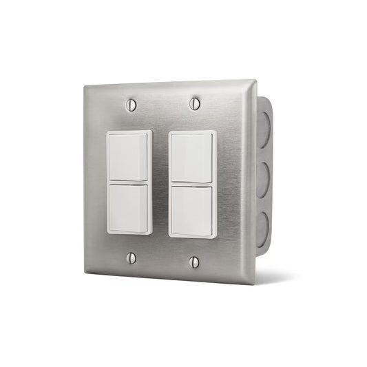 Infratech Dual Duplex Flush Mount w/ SS Wall Plate and Gang Box