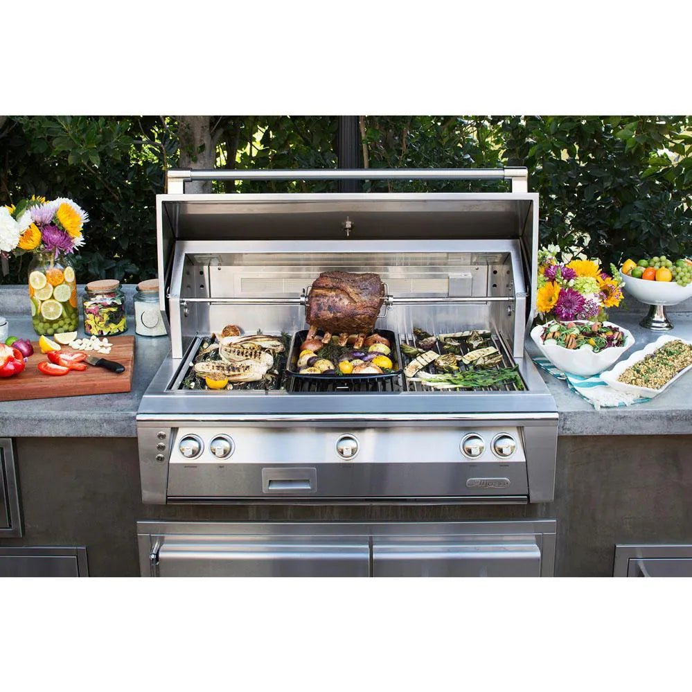 Alfresco ALXE 42-Inch Built-In Natural Gas Grill With Rotisserie