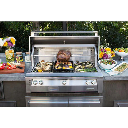 Alfresco ALXE 42-Inch Built-In Natural Gas Grill With Rotisserie