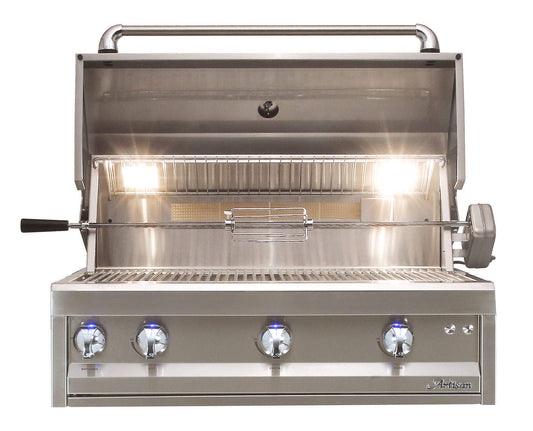 Artisan Professional 36" 3 Burner Built-In Gas Grill - w/Rotisserie & Light