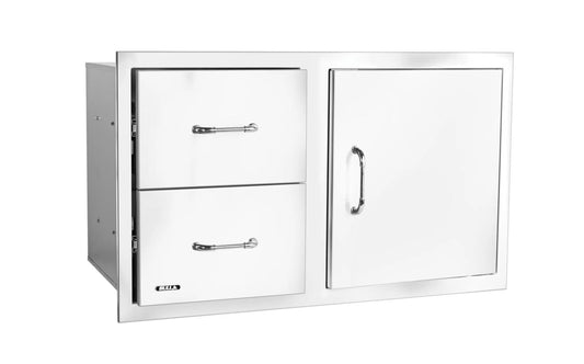 Bull Outdoor Products 30" Stainless Steel Single Storage Door and 2 Drawers with Reveal