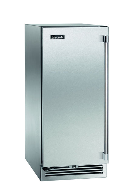 Perlick 15 inch Signature Series Outdoor Refrigerator, Stainless Steel Solid Door