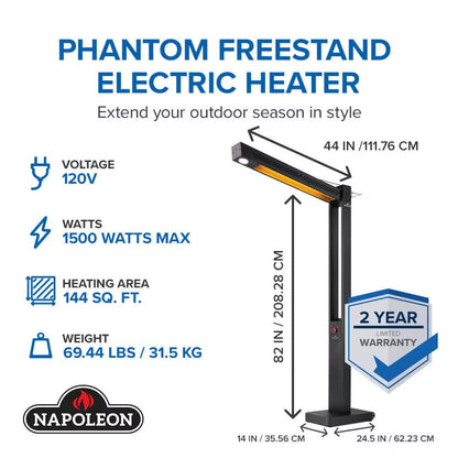 Napoleon Phantom Freestanding 1500W Electric Infrared Patio Heater